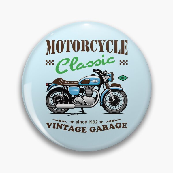 Item preview, Candy Color Vintage Motorcycle - Retro Classic Bike Illustration_BLUE_WH designed and sold by AckeeWolf.