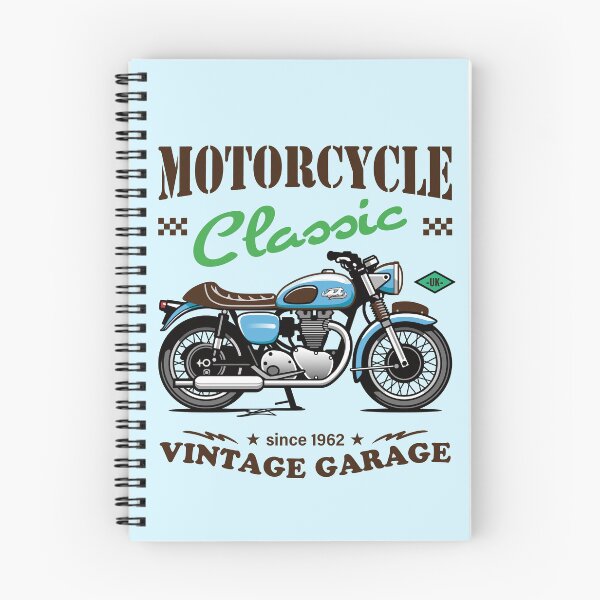 Item preview, Candy Color Vintage Motorcycle - Retro Classic Bike Illustration_BLUE_WH designed and sold by AckeeWolf.