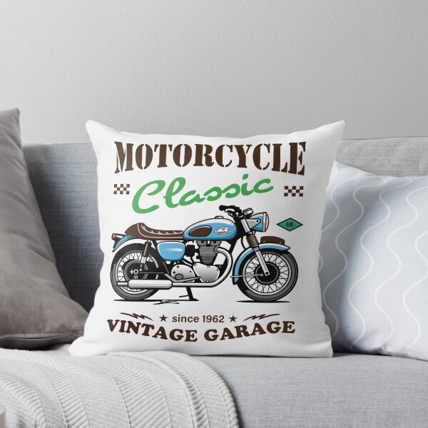 Item preview, Candy Color Vintage Motorcycle - Retro Classic Bike Illustration_BLUE_WH designed and sold by AckeeWolf.