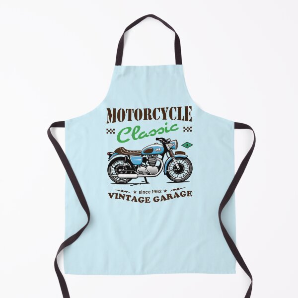 Item preview, Candy Color Vintage Motorcycle - Retro Classic Bike Illustration_BLUE_WH designed and sold by AckeeWolf.