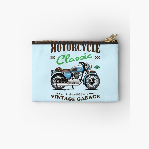 Item preview, Candy Color Vintage Motorcycle - Retro Classic Bike Illustration_BLUE_WH designed and sold by AckeeWolf.