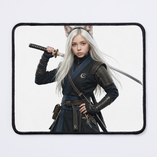 Item preview, Silver-Haired Nekomimi Samurai designed and sold by Komatoya.