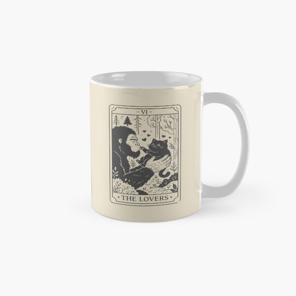 Item preview, The Lovers Tarot Card - Cute Bigfoot and Black Cat. #3 designed and sold by EunsooLee.
