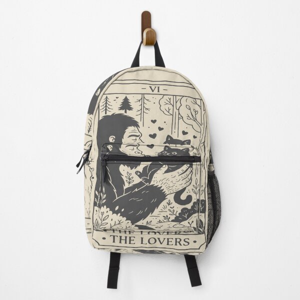 Item preview, The Lovers Tarot Card - Cute Bigfoot and Black Cat. #3 designed and sold by EunsooLee.