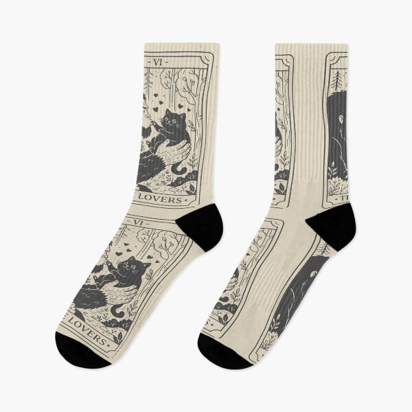 Item preview, The Lovers Tarot Card - Cute Bigfoot and Black Cat. #3 designed and sold by EunsooLee.