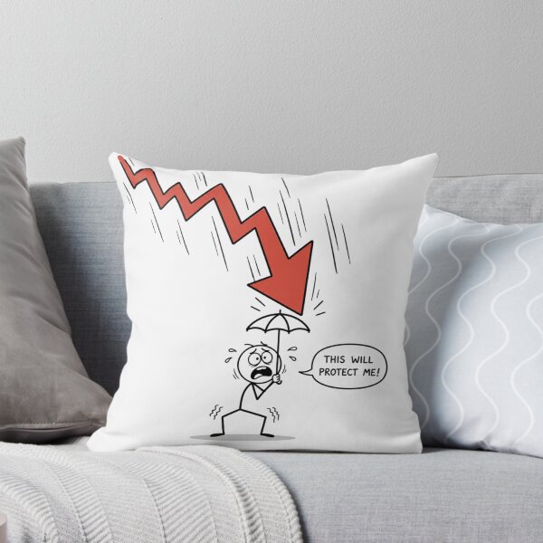 Item preview, Trader with Tiny Umbrella vs Red Arrow - Funny Market Crash Art designed and sold by Ink Matrix.