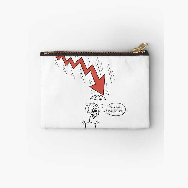 Item preview, Trader with Tiny Umbrella vs Red Arrow - Funny Market Crash Art designed and sold by Ink Matrix.