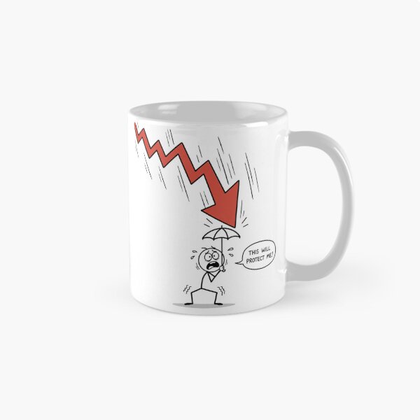 Item preview, Trader with Tiny Umbrella vs Red Arrow - Funny Market Crash Art designed and sold by Ink Matrix.