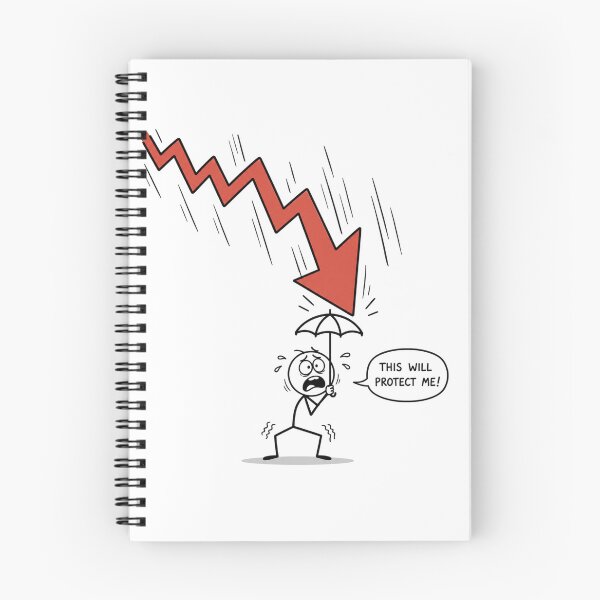 Item preview, Trader with Tiny Umbrella vs Red Arrow - Funny Market Crash Art designed and sold by Ink Matrix.