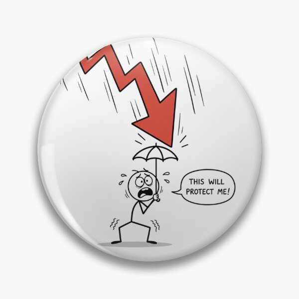Item preview, Trader with Tiny Umbrella vs Red Arrow - Funny Market Crash Art designed and sold by Ink Matrix.
