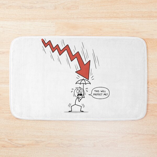 Item preview, Trader with Tiny Umbrella vs Red Arrow - Funny Market Crash Art designed and sold by Ink Matrix.