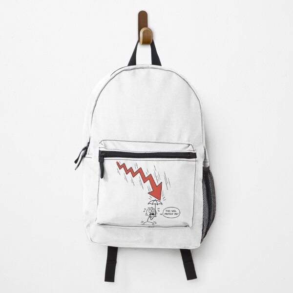 Item preview, Trader with Tiny Umbrella vs Red Arrow - Funny Market Crash Art designed and sold by Ink Matrix.