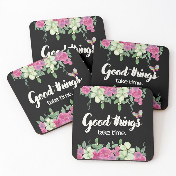 Item preview, Good Things Take Time Floral T-Shirt | Slow Living Motivational Tee designed and sold by RteesStudio.