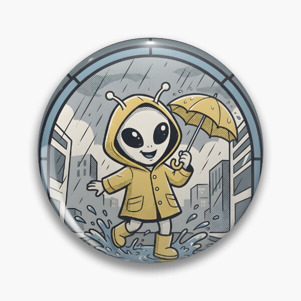 Item preview, Cute Alien Rainy Day Vibes Raincoat Retro Comic Graphic designed and sold by DuckOddity.