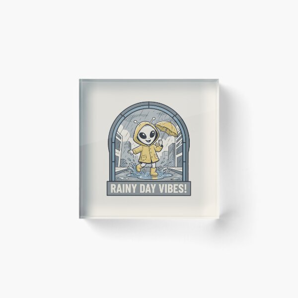 Item preview, Cute Alien Rainy Day Vibes Raincoat Retro Comic Graphic designed and sold by DuckOddity.