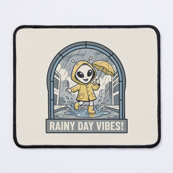 Item preview, Cute Alien Rainy Day Vibes Raincoat Retro Comic Graphic designed and sold by DuckOddity.