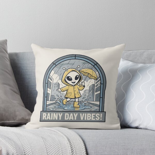 Item preview, Cute Alien Rainy Day Vibes Raincoat Retro Comic Graphic designed and sold by DuckOddity.