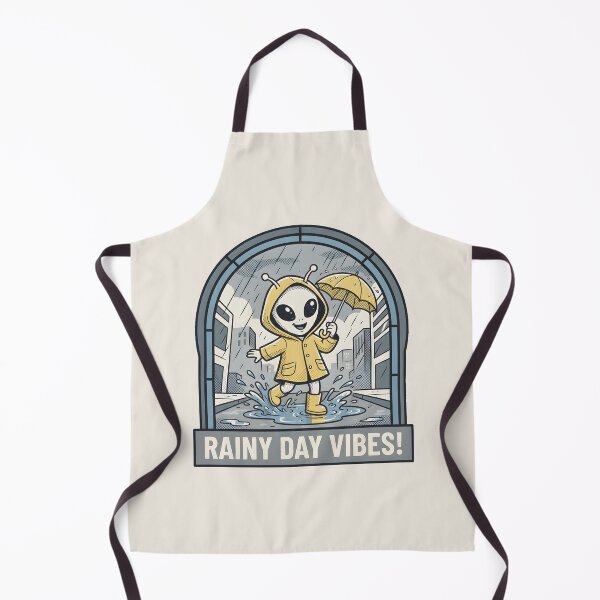Item preview, Cute Alien Rainy Day Vibes Raincoat Retro Comic Graphic designed and sold by DuckOddity.