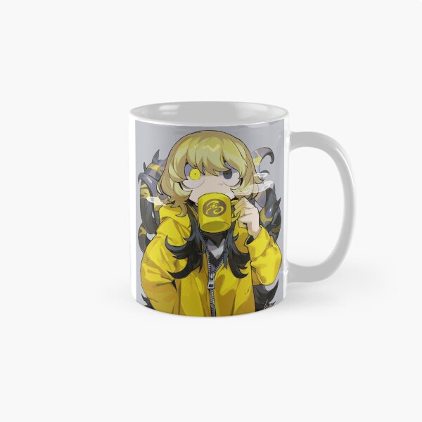 Item preview, Sleepy Tentacle Girl Drinking from a Yellow Mug designed and sold by TavishCorbett.