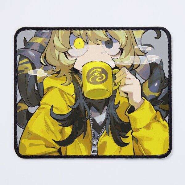 Item preview, Sleepy Tentacle Girl Drinking from a Yellow Mug designed and sold by TavishCorbett.
