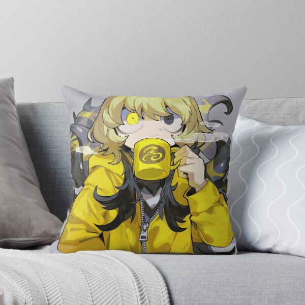 Item preview, Sleepy Tentacle Girl Drinking from a Yellow Mug designed and sold by TavishCorbett.