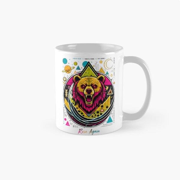 Item preview, Rise Again | Fierce Neon Geometric Bear T-Shirt, Sticker & Motivational Wildlife Gift designed and sold by Purrfect Harmony Gifts.