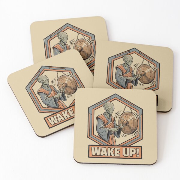 Item preview, Alien Monk Wake Up Gong Strike Retro Comic Graphic designed and sold by DuckOddity.
