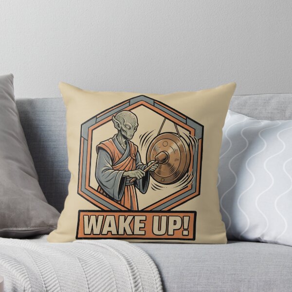 Item preview, Alien Monk Wake Up Gong Strike Retro Comic Graphic designed and sold by DuckOddity.