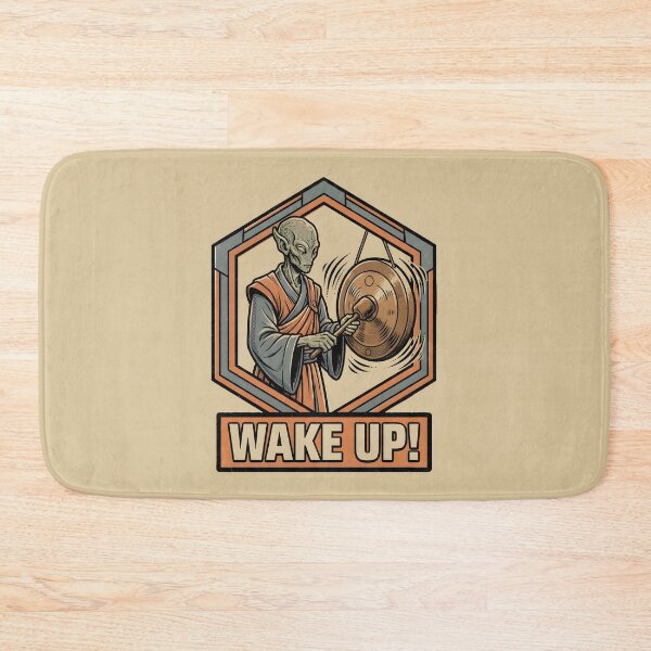 Item preview, Alien Monk Wake Up Gong Strike Retro Comic Graphic designed and sold by DuckOddity.