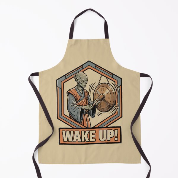 Item preview, Alien Monk Wake Up Gong Strike Retro Comic Graphic designed and sold by DuckOddity.
