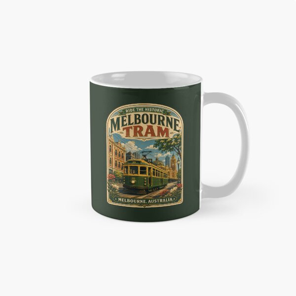Item preview, Ride the Historic Melbourne Tram – Vintage Melbourne Australia Travel Poster | Retro W-Class Tram T-Shirt Design designed and sold by Globalcitytees.