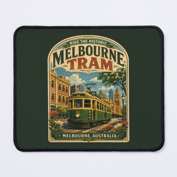 Item preview, Ride the Historic Melbourne Tram – Vintage Melbourne Australia Travel Poster | Retro W-Class Tram T-Shirt Design designed and sold by Globalcitytees.