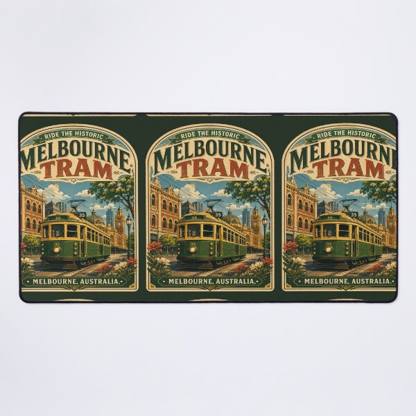 Item preview, Ride the Historic Melbourne Tram – Vintage Melbourne Australia Travel Poster | Retro W-Class Tram T-Shirt Design designed and sold by Globalcitytees.