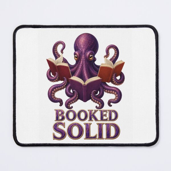 Item preview, Booked Solid, Purple Octopus Reading Multiple Books designed and sold by RoPrincess.