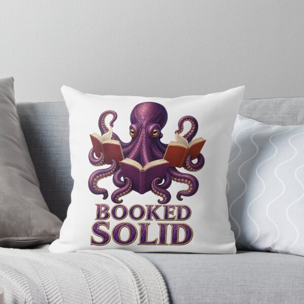 Item preview, Booked Solid, Purple Octopus Reading Multiple Books designed and sold by RoPrincess.