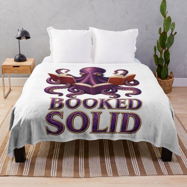 Item preview, Booked Solid, Purple Octopus Reading Multiple Books designed and sold by RoPrincess.