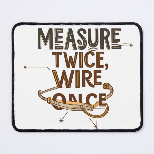 Item preview, Measure Twice Wire Once Electrician T-Shirt - Trade Proverb Design for Skilled Electricians designed and sold by Flownow.