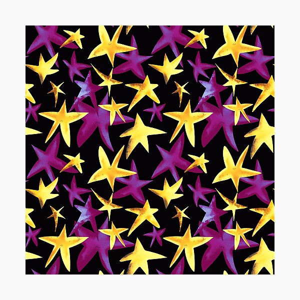 Item preview, Pink-Magenta And Golden Hues Scattered Stars Pattern designed and sold by DEC02.