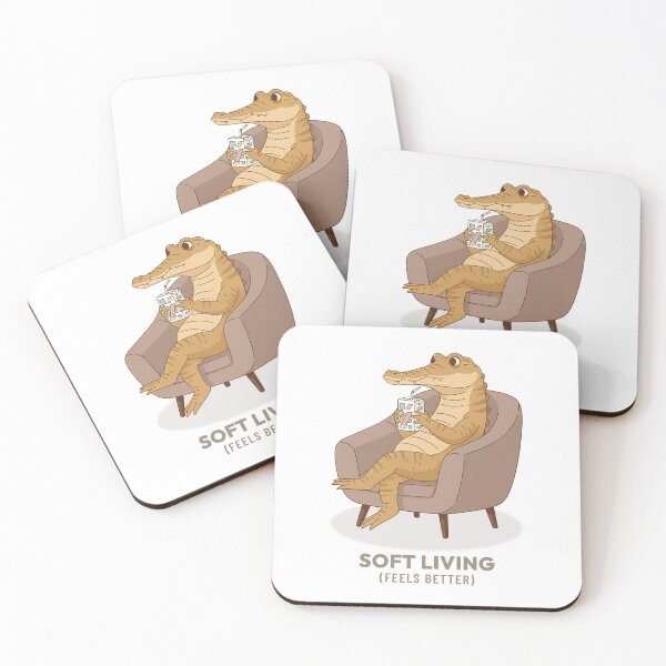 Item preview, Cozy Crocodile Drinking Juice Vintage Aesthetic designed and sold by COZY VINTAGE animal.