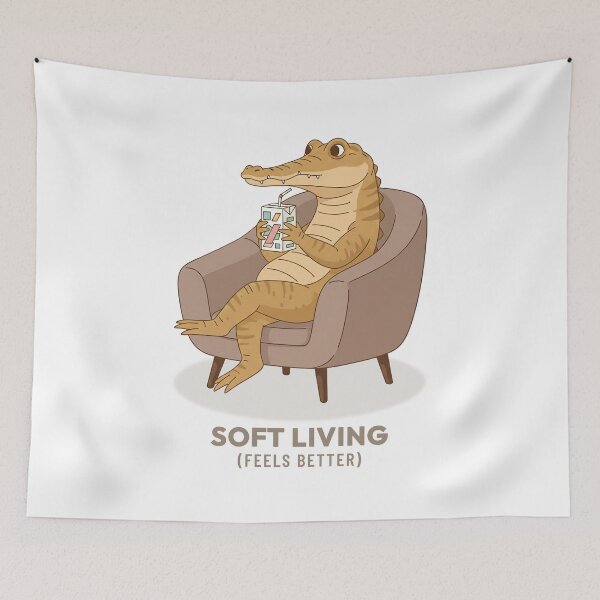 Item preview, Cozy Crocodile Drinking Juice Vintage Aesthetic designed and sold by COZY VINTAGE animal.