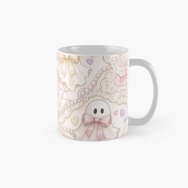 Item preview, Coquette Pastel Ghosts with Satin Bows and Lace in Blush Pink designed and sold by StickyGuys.
