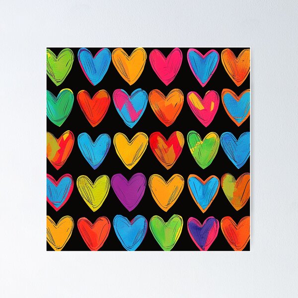 Item preview, Modern Contemporary Colorful Hearts Vibrant Designs Pattern designed and sold by DEC02.