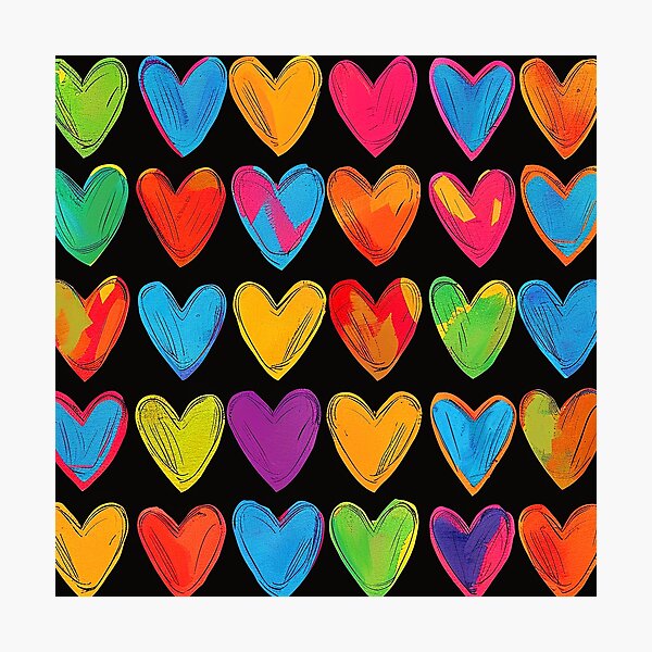 Item preview, Modern Contemporary Colorful Hearts Vibrant Designs Pattern designed and sold by DEC02.