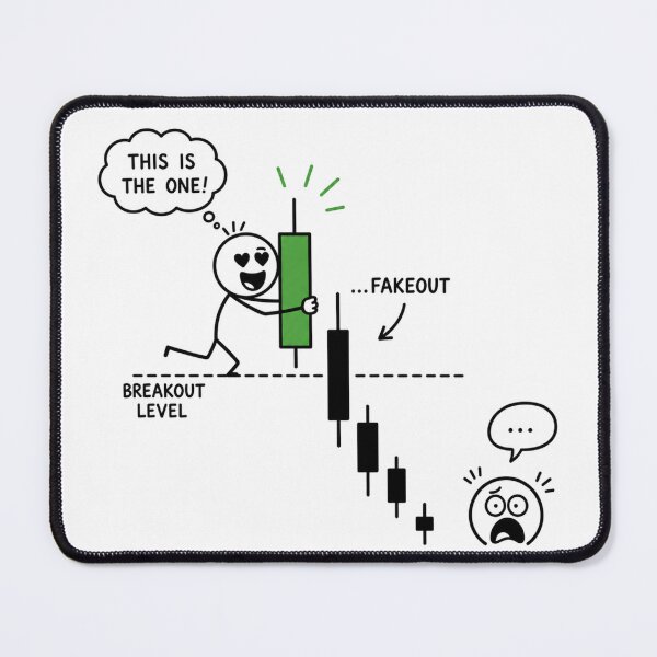 Item preview, Hugging The Breakout Candle Fakeout - Funny Trader Stick Figure Art designed and sold by Ink Matrix.