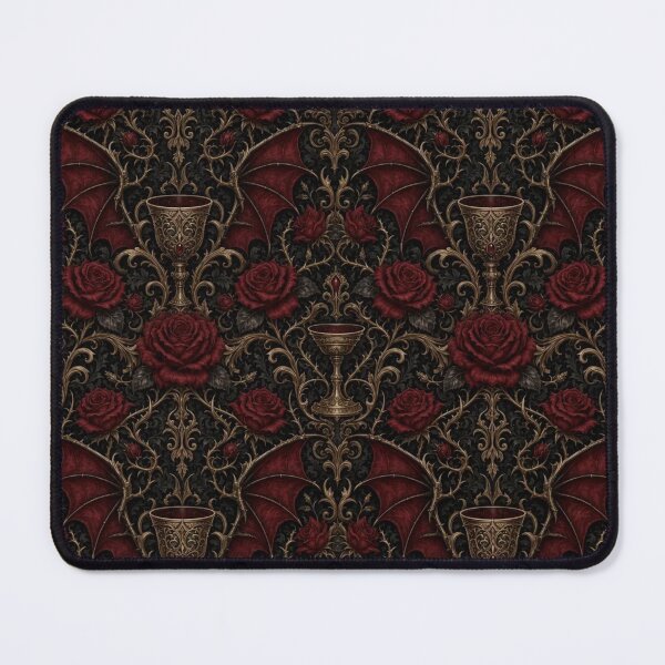 Item preview, Victorian Vampire Damask with Blood Roses Bats and Ornate Scrollwork designed and sold by StickyGuys.