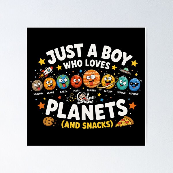 Item preview, Just A Boy Loves Planets designed and sold by DestenyStore.