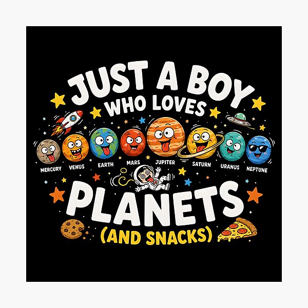 Item preview, Just A Boy Loves Planets designed and sold by DestenyStore.