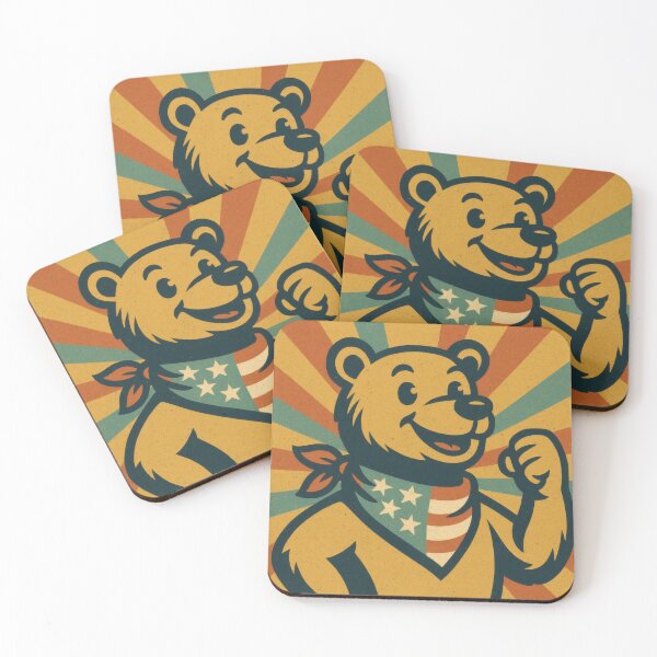 Item preview, Brave at Heart Patriotic Bear | Bold American Flag Illustration | Vintage USA Americana Wall Art designed and sold by PaintedPixels01.