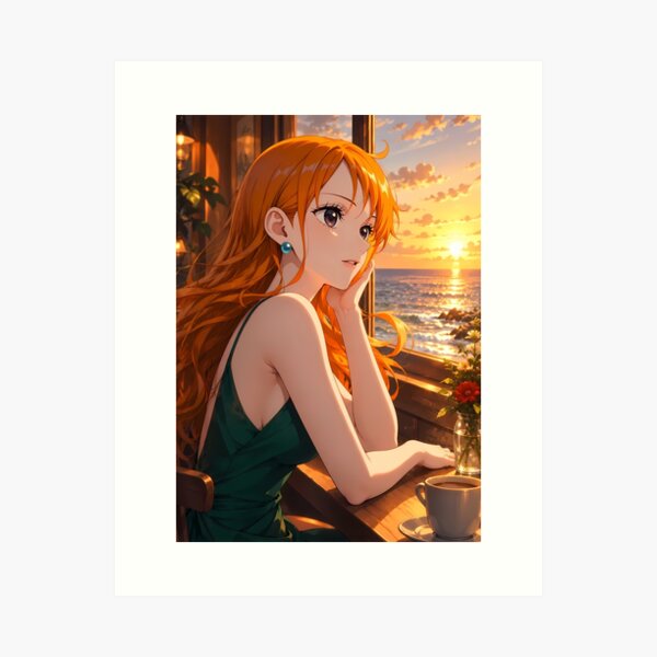 Item preview, Nami One Piece Peaceful Seaside Cafe Sunset designed and sold by Dashsopaner.