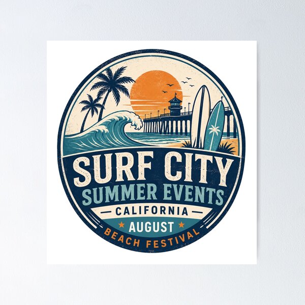 Item preview, Festival de Verano en la Playa de Surf City Diseño de California designed and sold by IRON WINGS /USAF.